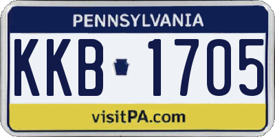 PA license plate KKB1705