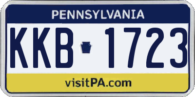 PA license plate KKB1723