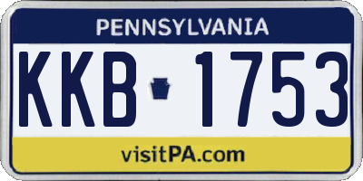 PA license plate KKB1753