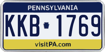PA license plate KKB1769