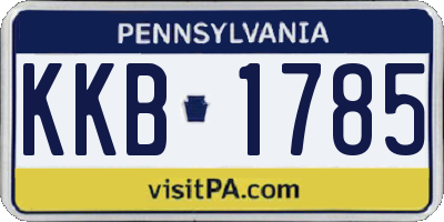 PA license plate KKB1785