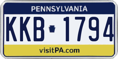 PA license plate KKB1794