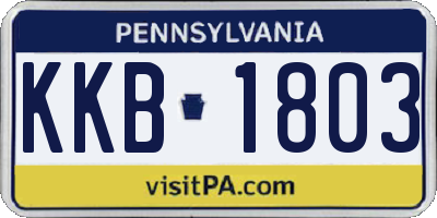 PA license plate KKB1803
