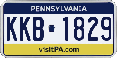 PA license plate KKB1829