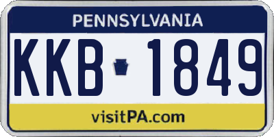 PA license plate KKB1849