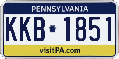 PA license plate KKB1851