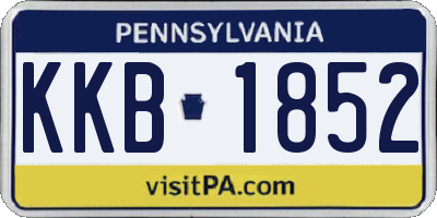 PA license plate KKB1852