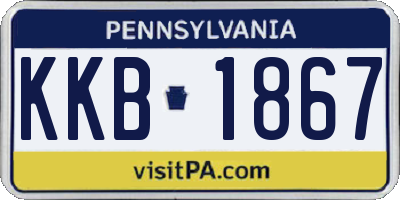 PA license plate KKB1867