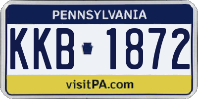 PA license plate KKB1872