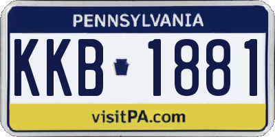 PA license plate KKB1881