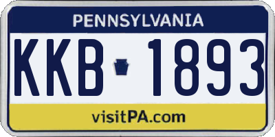 PA license plate KKB1893