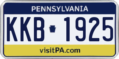 PA license plate KKB1925