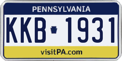 PA license plate KKB1931