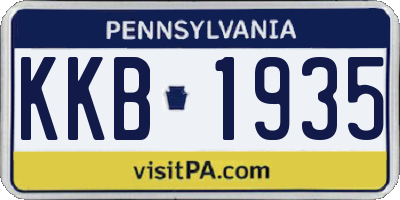 PA license plate KKB1935