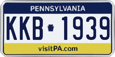 PA license plate KKB1939