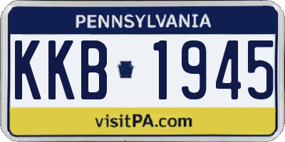 PA license plate KKB1945