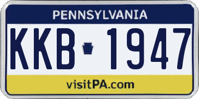 PA license plate KKB1947