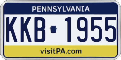 PA license plate KKB1955