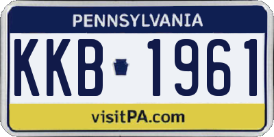 PA license plate KKB1961
