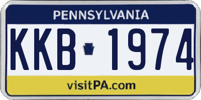 PA license plate KKB1974