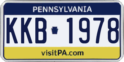 PA license plate KKB1978