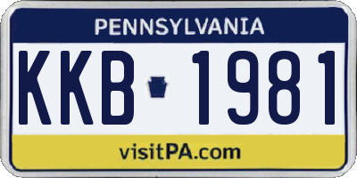 PA license plate KKB1981