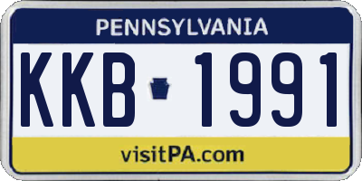 PA license plate KKB1991