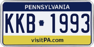 PA license plate KKB1993