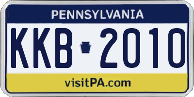 PA license plate KKB2010