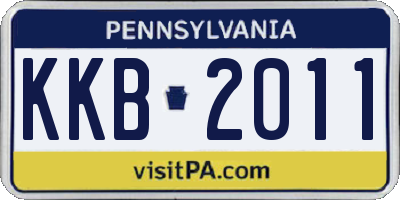 PA license plate KKB2011