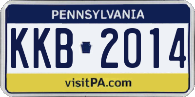 PA license plate KKB2014