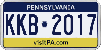 PA license plate KKB2017