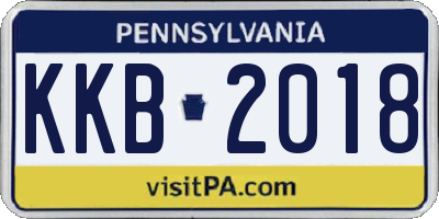 PA license plate KKB2018