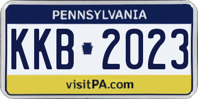 PA license plate KKB2023