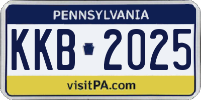 PA license plate KKB2025