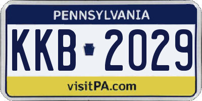 PA license plate KKB2029