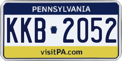 PA license plate KKB2052