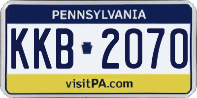 PA license plate KKB2070