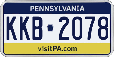 PA license plate KKB2078