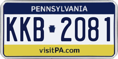 PA license plate KKB2081