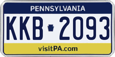 PA license plate KKB2093