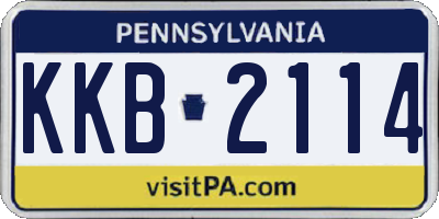 PA license plate KKB2114