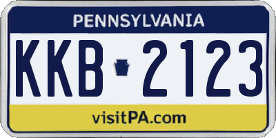 PA license plate KKB2123