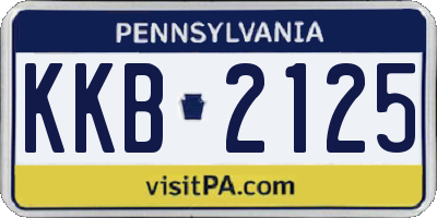PA license plate KKB2125