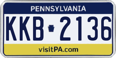 PA license plate KKB2136