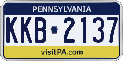 PA license plate KKB2137