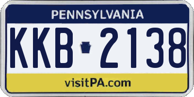 PA license plate KKB2138