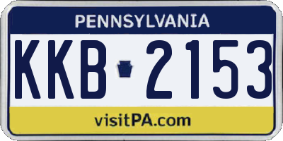 PA license plate KKB2153