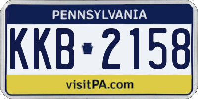 PA license plate KKB2158