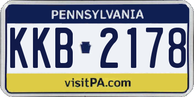 PA license plate KKB2178